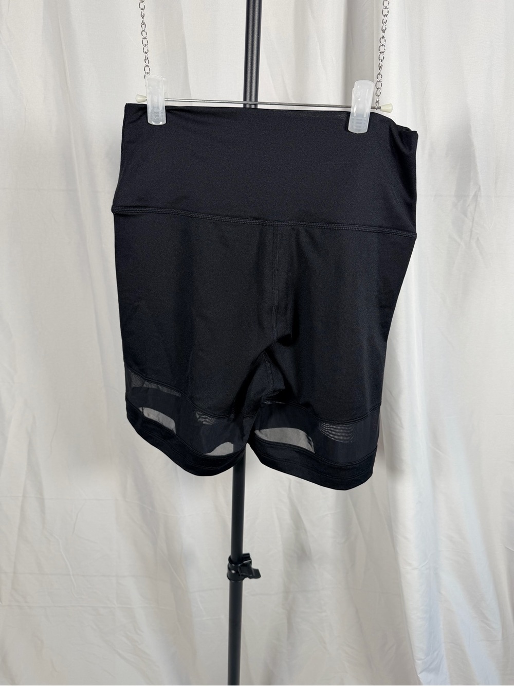 PINK Victoria's Secret Black Mesh-Hem High-Waist Bike Shorts - Picture 3 of 4